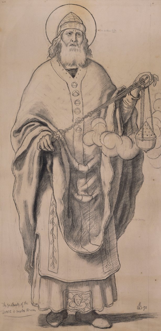 Zacharias, Entwurf für Glasmalerei in Knaresborough, 1872 von Ford Madox Brown