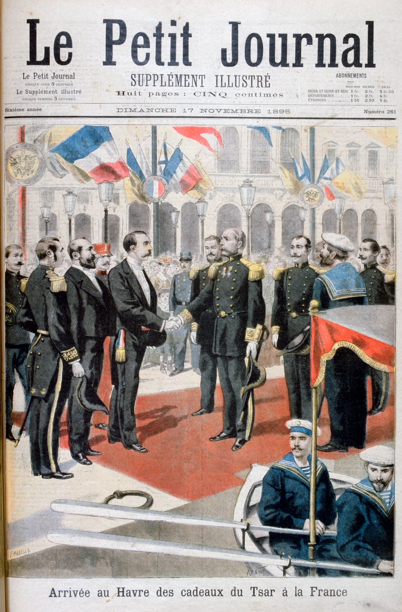 Ankunft in Le Havre der Geschenke des Zaren in Frankreich, 1895 von Fortuné Méaulle