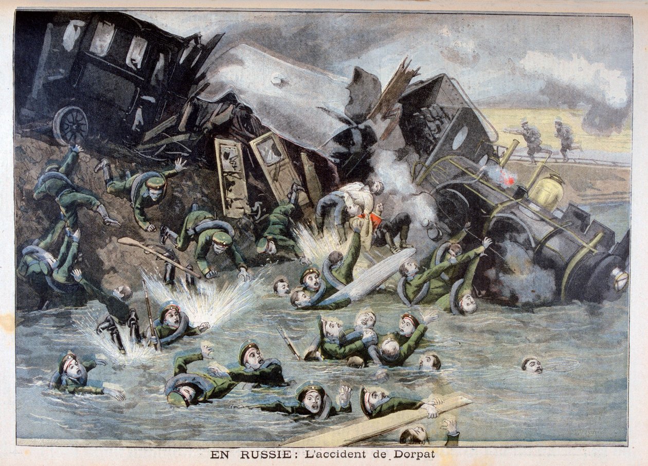 Militärzugunfall in Dorpat, Russland, 1897 von Fortuné Méaulle