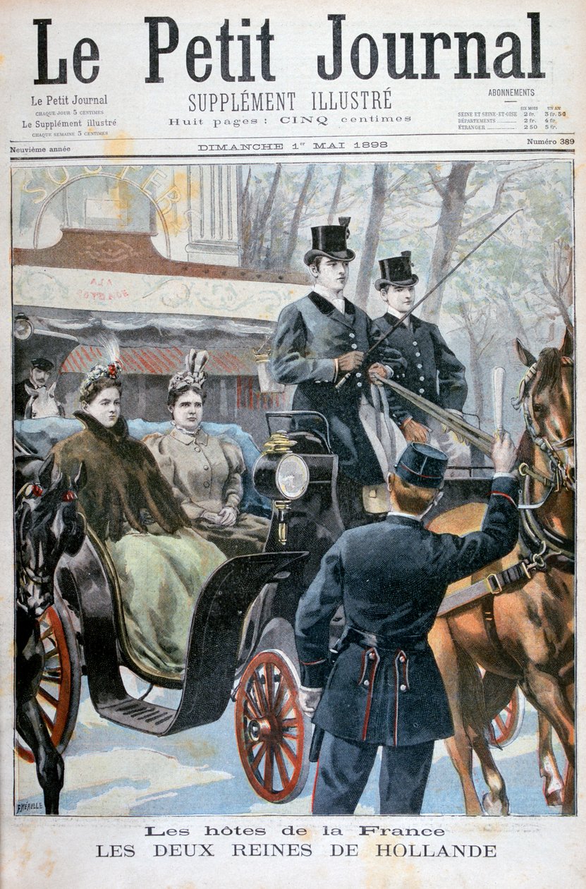 Die zwei Königinnen von Holland besuchen Paris, Frankreich, 1898 von Fortuné Méaulle