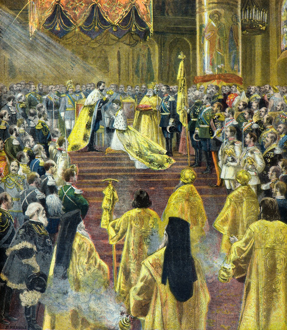Zeremonie der Krönung von Zar Nikolaus II. im Mai 1896 von Fortune Louis Meaulle