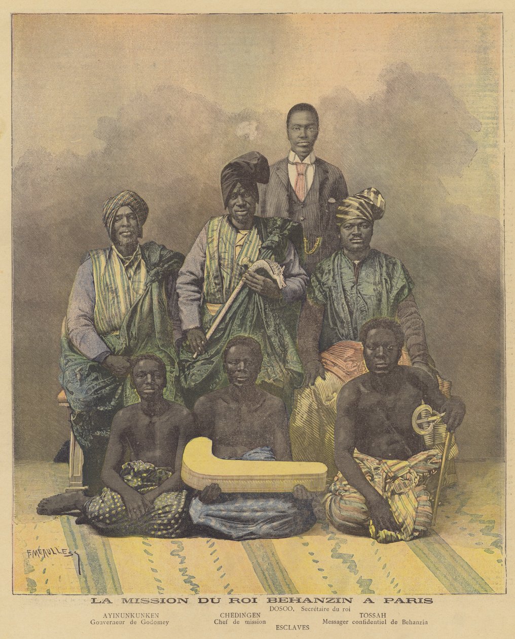 Mitglieder der Mission des Dahomey-Königs Behanzin in Paris von Fortune Louis Meaulle