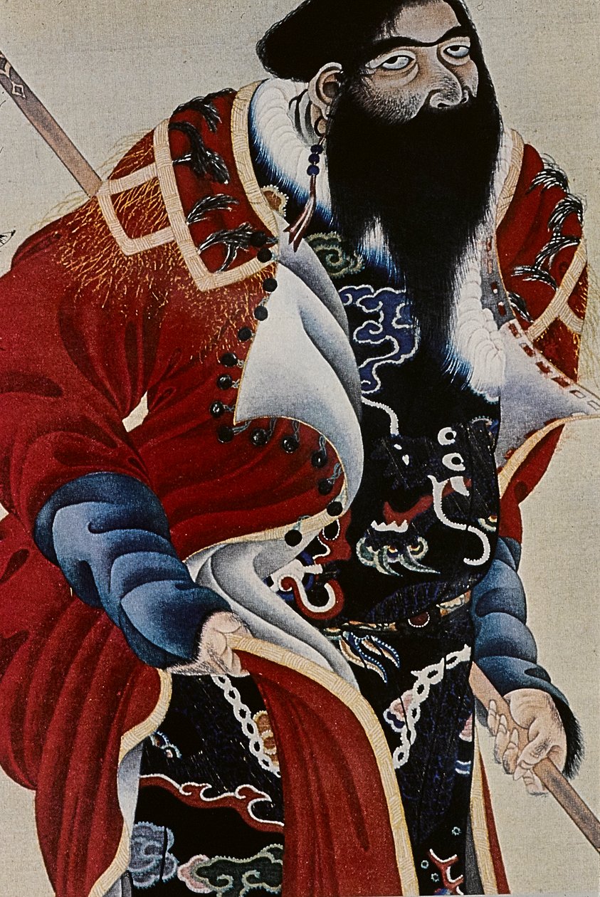Die großen Führer des achtzehnten Jahrhunderts Ainu: Itokoi und Shinichi aus Akkeshi, Chosama aus Uraashibetsu und Shonko aus Noshappu, insbesondere, Illustration von Fosco Maraini