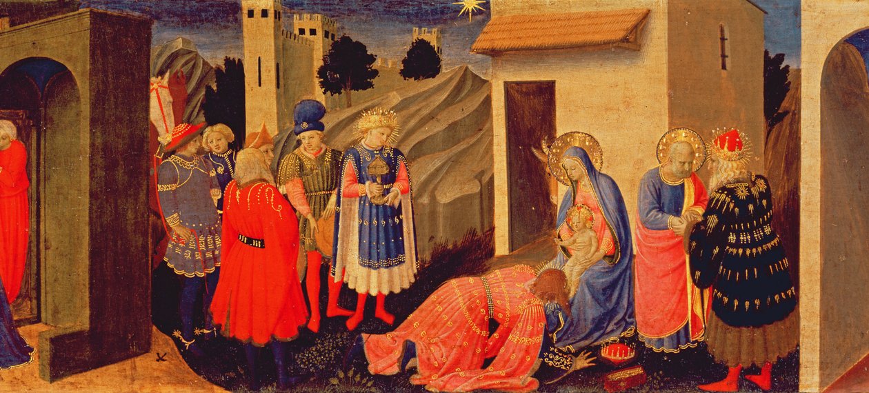 Predella-Tafel zur Verkündigung, die die Anbetung der Heiligen Drei Könige zeigt von Fra Angelico