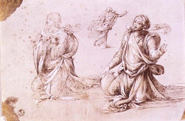 Drei Studien einer weiblichen Figur für Die Frau von Samaria von Fra Bartolomeo