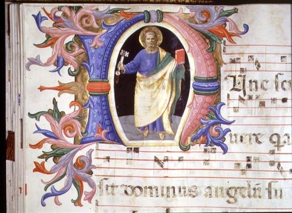 Ms 558 f.60v Historisierte Initiale 
