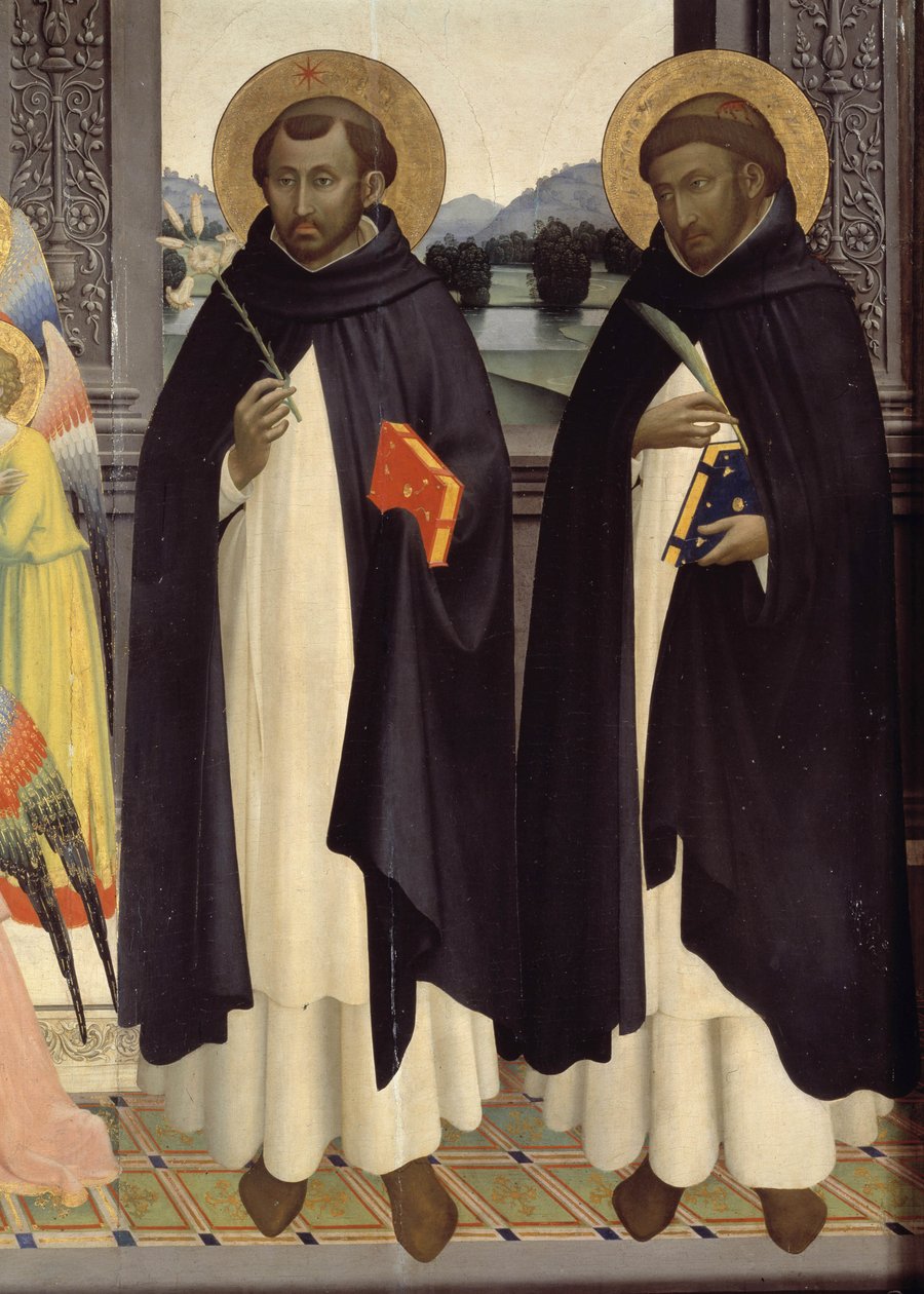 Detail von St. Dominica und St. Peter Märtyrer. Polyptychon von St. Dominikus. 1428-1430 (Tempera auf Holz) von Fra  Angelico