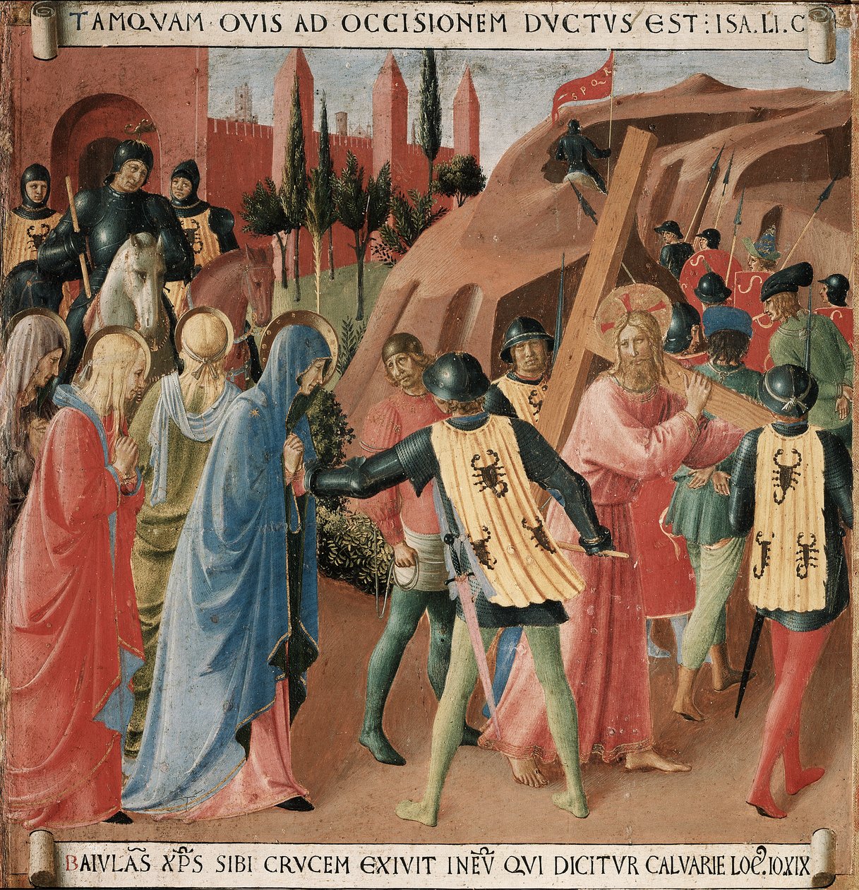 Geschichte des Lebens Christi: der Aufstieg nach Golgatha, das Tragen des Kreuzes von Fra Angelico