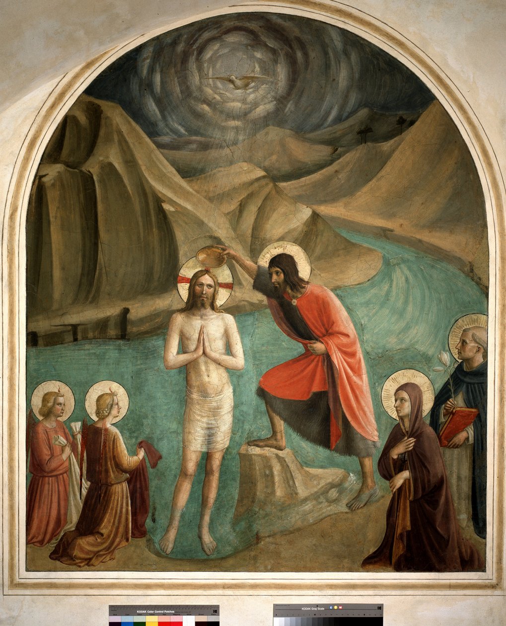 Die Taufe Christi durch Johannes den Täufer - Fresko von Guido di Pietro von Fra Angelico