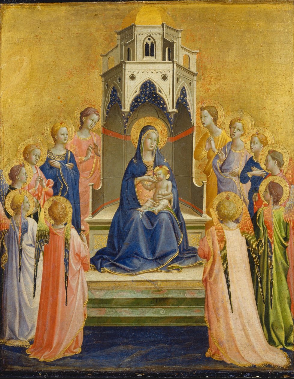 Madonna und Kind auf dem Thron und zwölf Engel von Fra Angelico