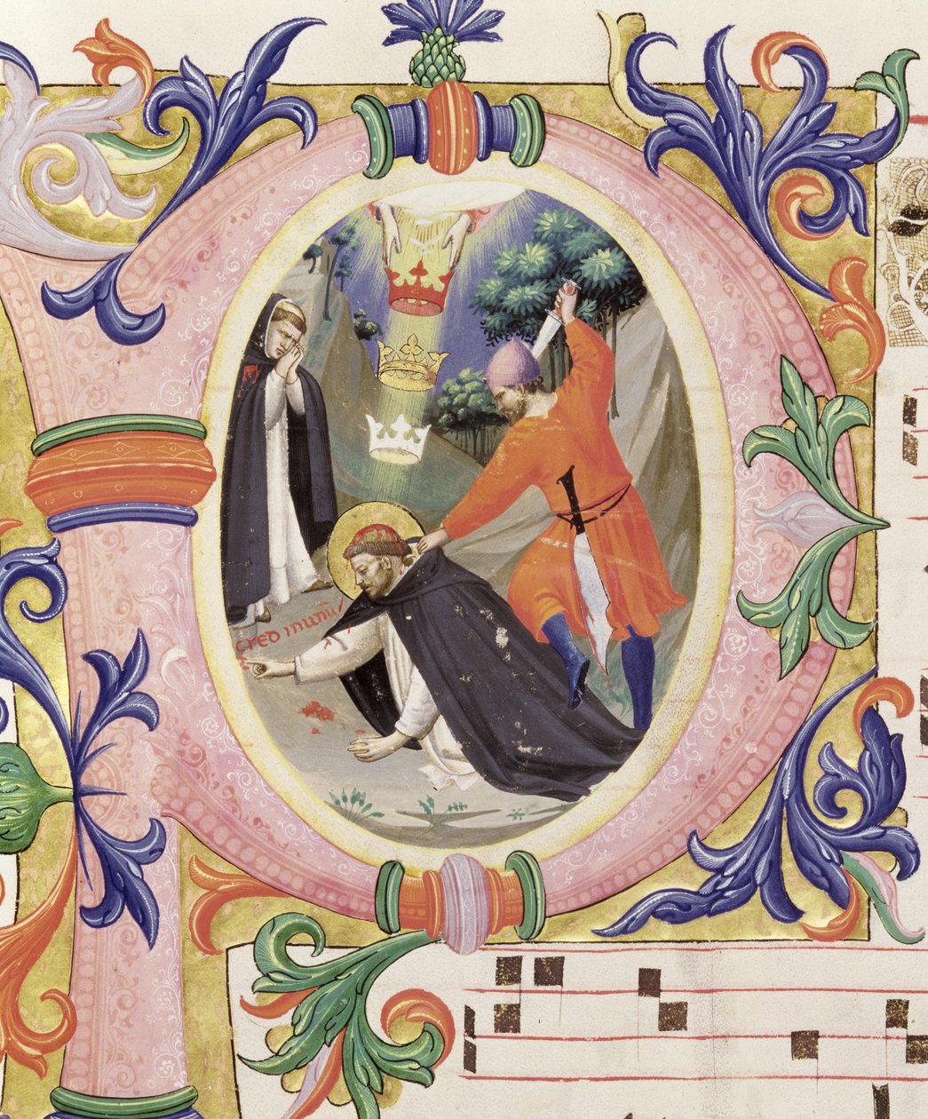 Missale 558 f.68v Historisierte Initiale 