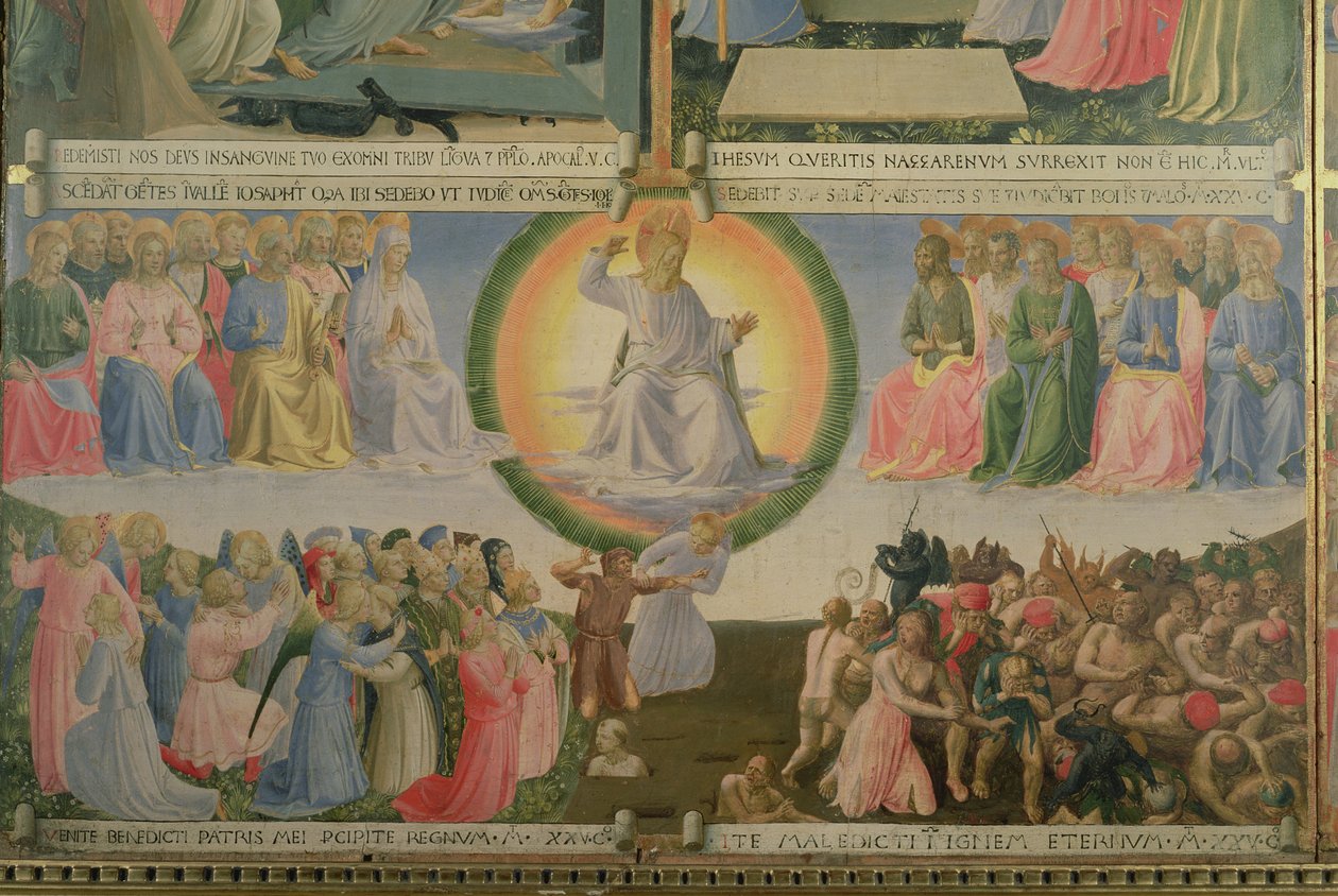 Das Jüngste Gericht, Detail aus Tafel vier des Silberschatzes von Santissima Annunziata, um 1450-53 von Fra Angelico