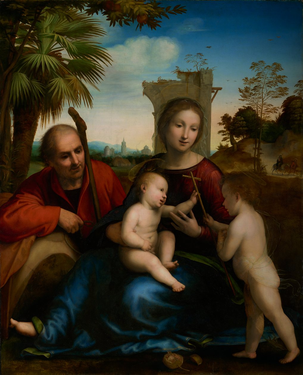 Die Rast auf der Flucht nach Ägypten mit Johannes dem Täufer, ca. 1509 von Fra Bartolommeo