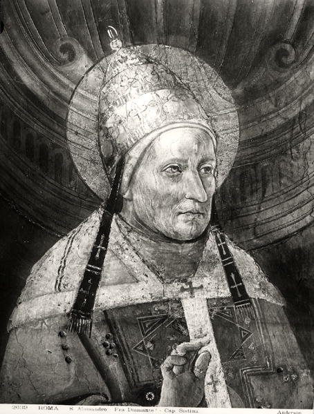 Alexander I. (gest. 115) aus der Sixtinischen Kapelle von Fra Diamante
