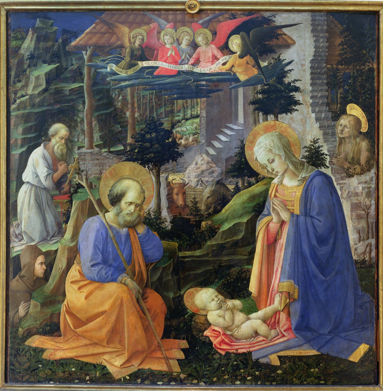 Anbetung des Kindes mit den Heiligen Hilarius, Hieronymus, Maria Magdalena und Engeln von Fra Filippo Lippi