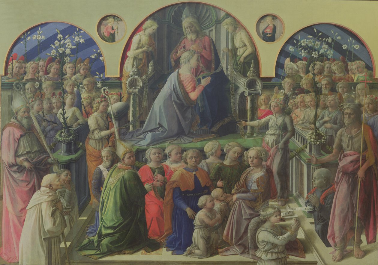 Krönung der Jungfrau mit Heiligen und Engeln, 1441-47 von Fra Filippo Lippi