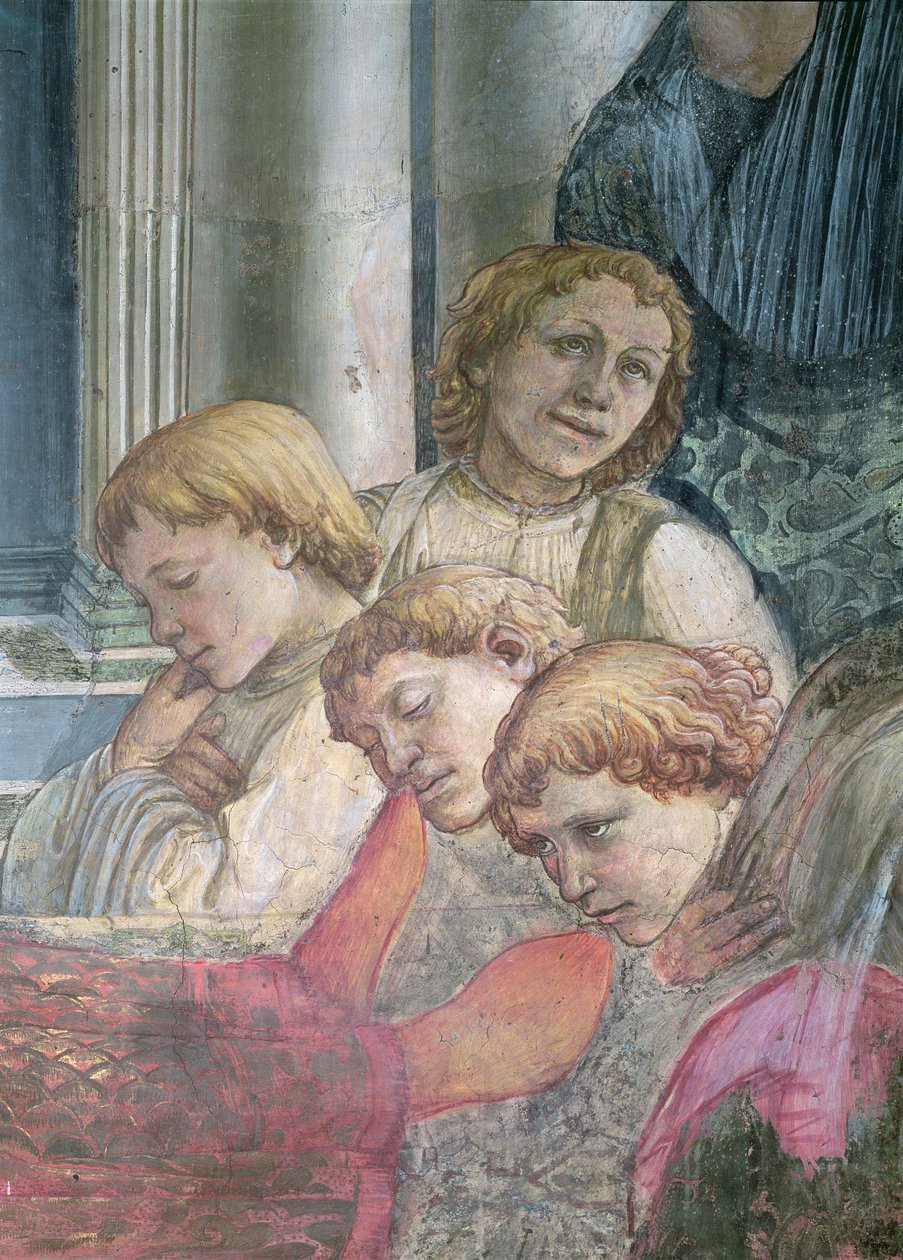Die Feier der Reliquien des St. Stephanus Detail der Chorsänger, 1452-66 Fresko von Fra Filippo Lippi