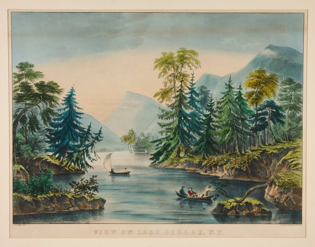 Ansicht auf den Lake George, NY von Frances Flora Bond Palmer