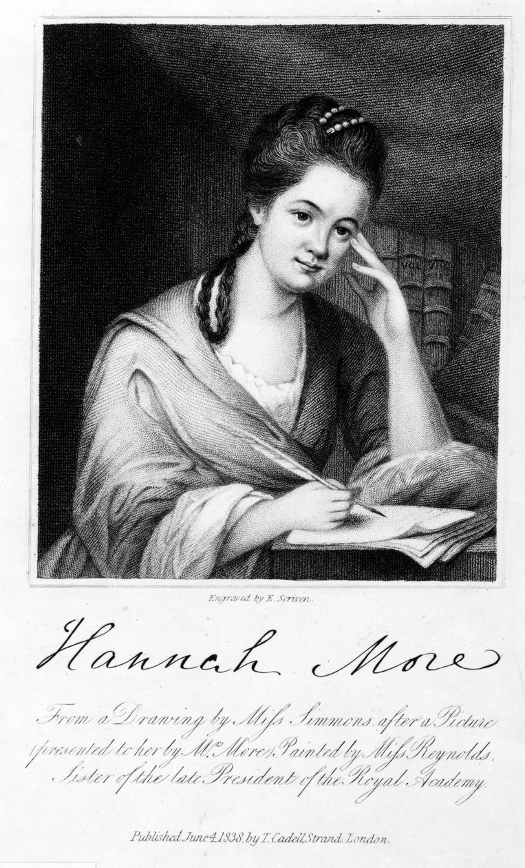 Hannah More, graviert von Edward Scriven, 1838 (Gravur) von Frances Reynolds