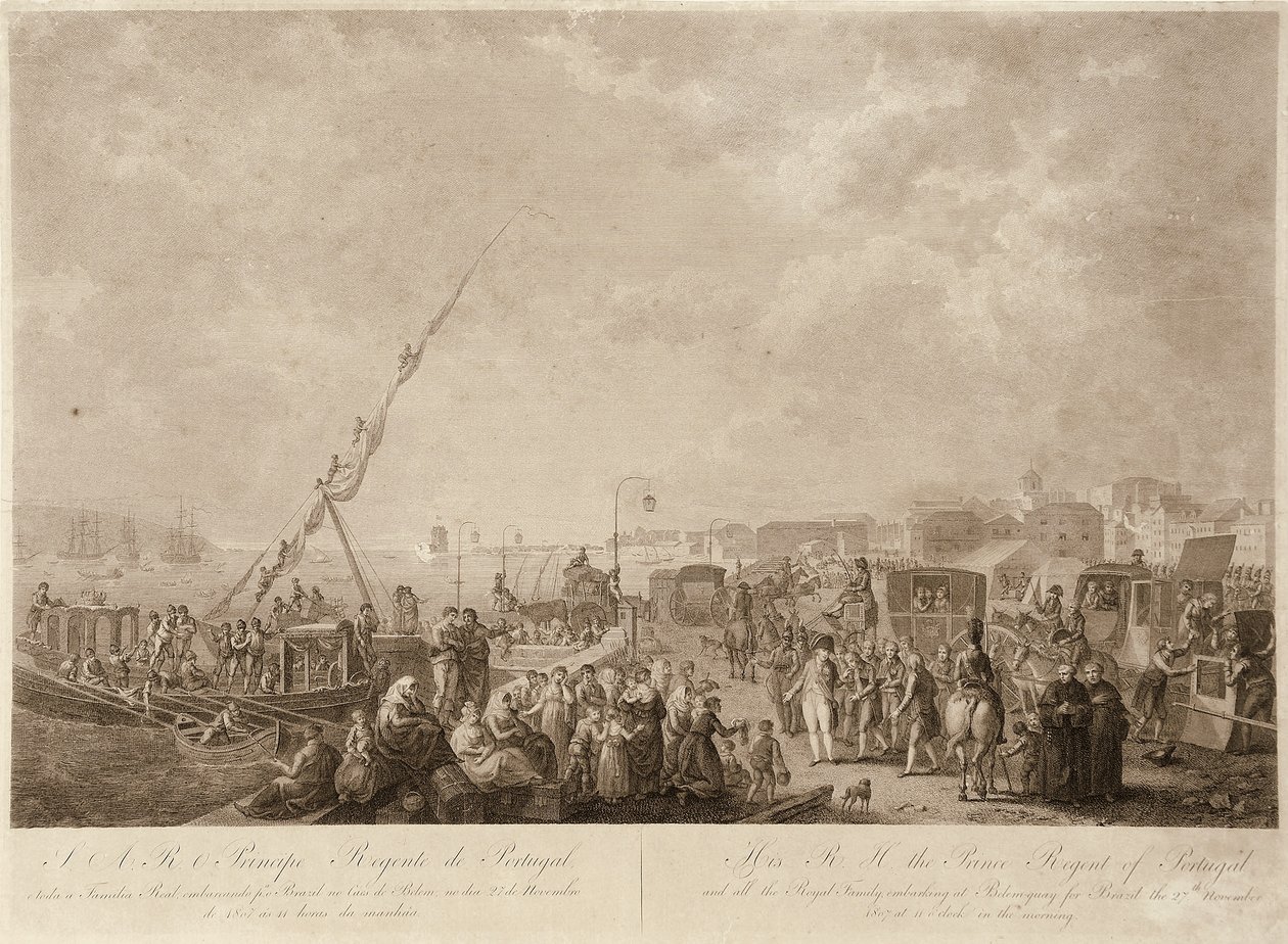Johann VI. geht nach Brasilien an Bord von Francesco Bartolozzi