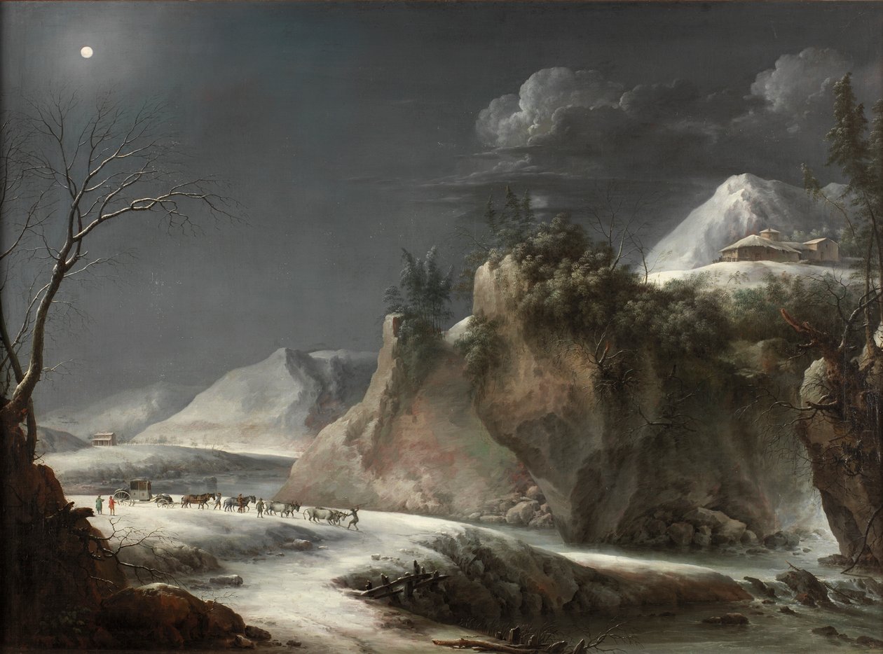 Winterszene in den italienischen Alpen, ca. 1735-1765 von Pier Francesco Foschi