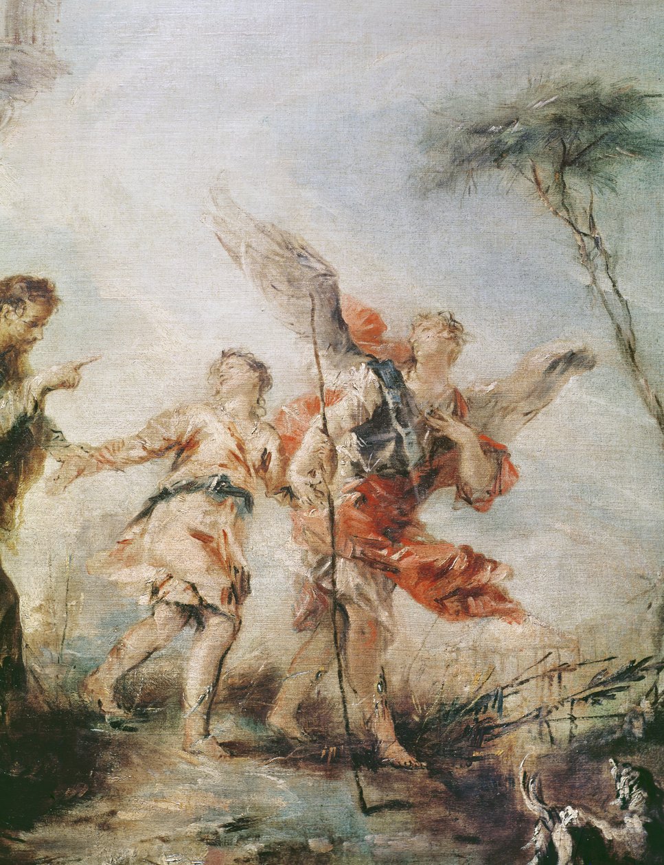 Die Abreise von Tobias und dem Engel, Detail von Tobias und dem Engel, 1752 von Francesco Guardi