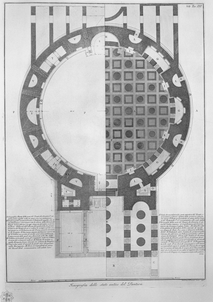 Ichnografia dello stato antico del Panteon von Francesco Piranesi