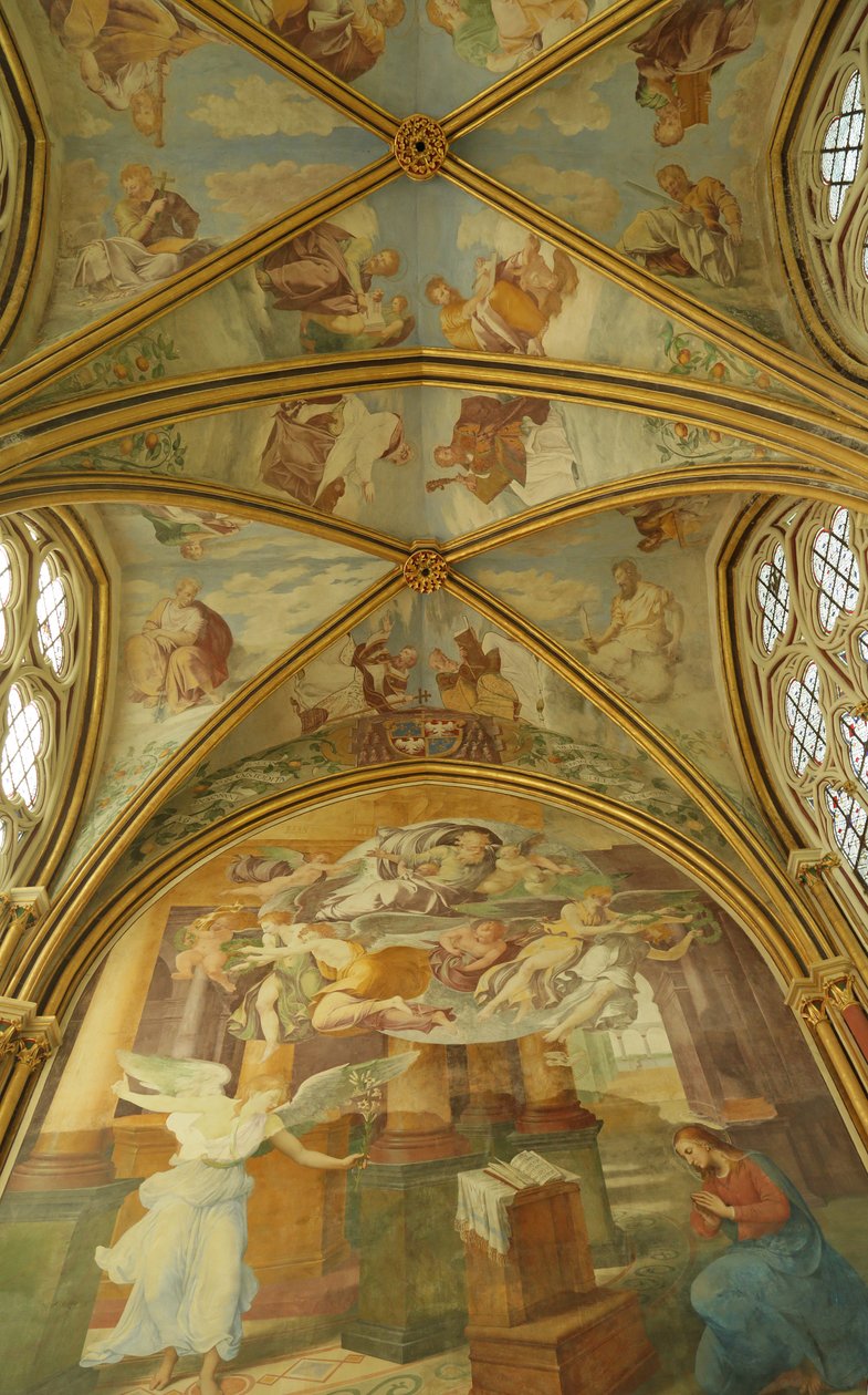 Die Gewölbe der Rayonnant-Kapelle der Abtei mit Renaissance-Gemälden (13.-16. Jahrhundert) von Francesco Primaticcio
