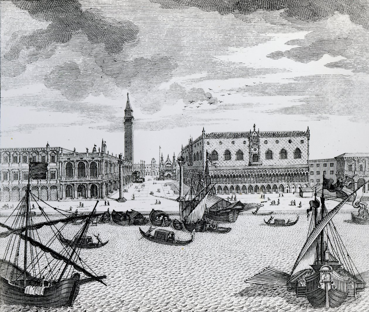Blick auf die Piazza San Marco vom Bacino, Venedig von Francesco Zucchi