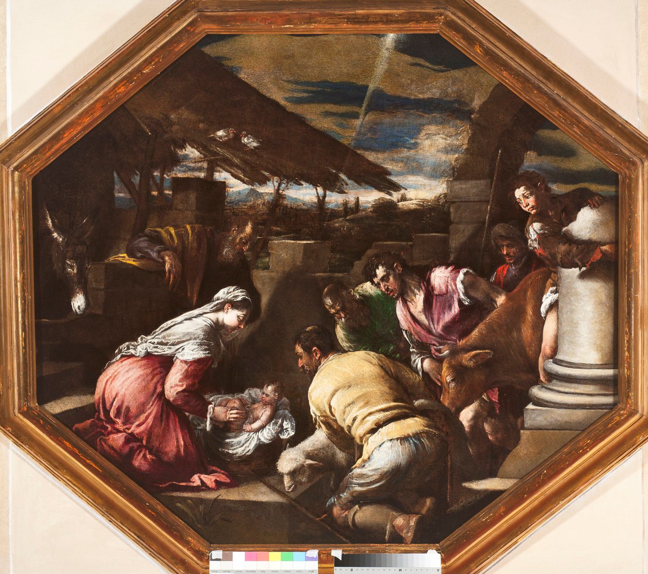 Anbetung der Hirten Gemälde von Francesco da Ponte genannt Francesco Bassano (1549-1592) Genua, Musei di Strada Nuova von Francesco Bassano