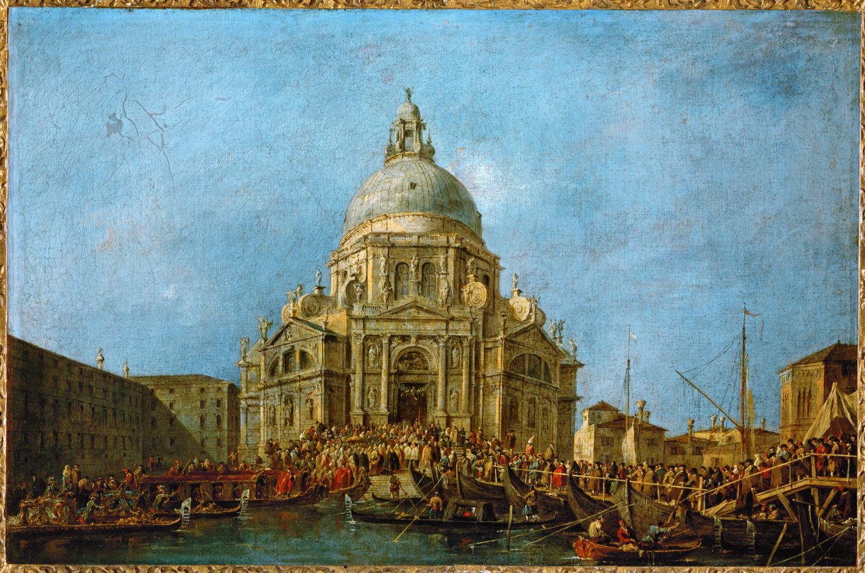 Der Doge begibt sich nach La Salute am 21. November, dem Tag der Erinnerung an das Ende der Pest von 1630 von Francesco (circle of) Guardi