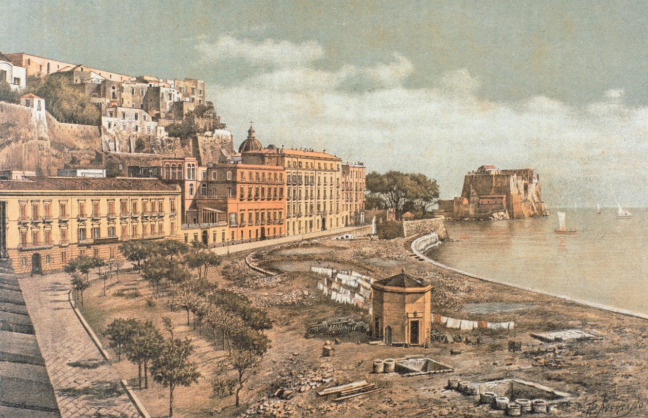 Chiatamone-Straße in Neapel, Illustration aus 