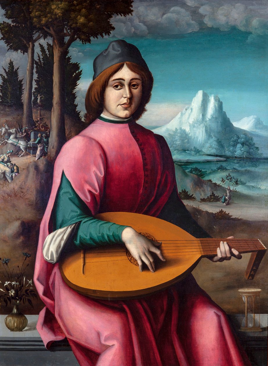 Porträt eines jungen Lautenspielers von Francesco Bacchiacca