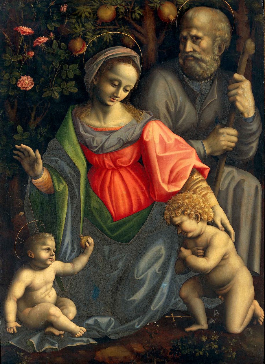 Madonna und Kind mit dem Heiligen Josef und dem kleinen Heiligen Johannes von Francesco Bacchiacca