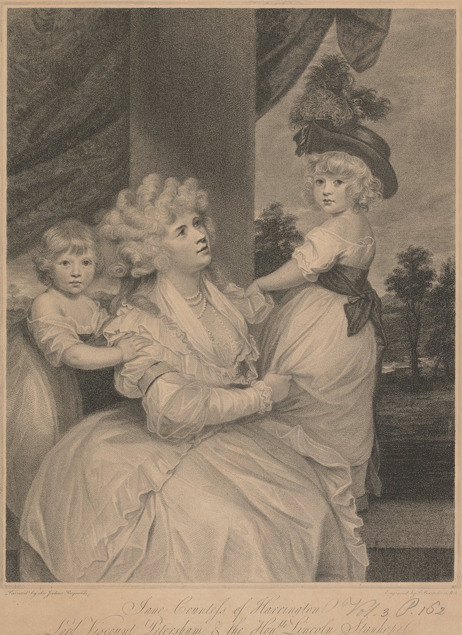 Jane, Gräfin von Harrington, Lord Viscount Petersham und der ehrenwerte Lincoln Stanhope von Francesco Bartolozzi