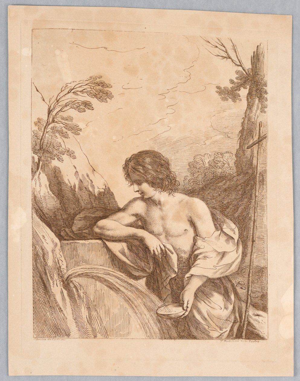 Heiliger Johannes in der Wildnis von Francesco Bartolozzi