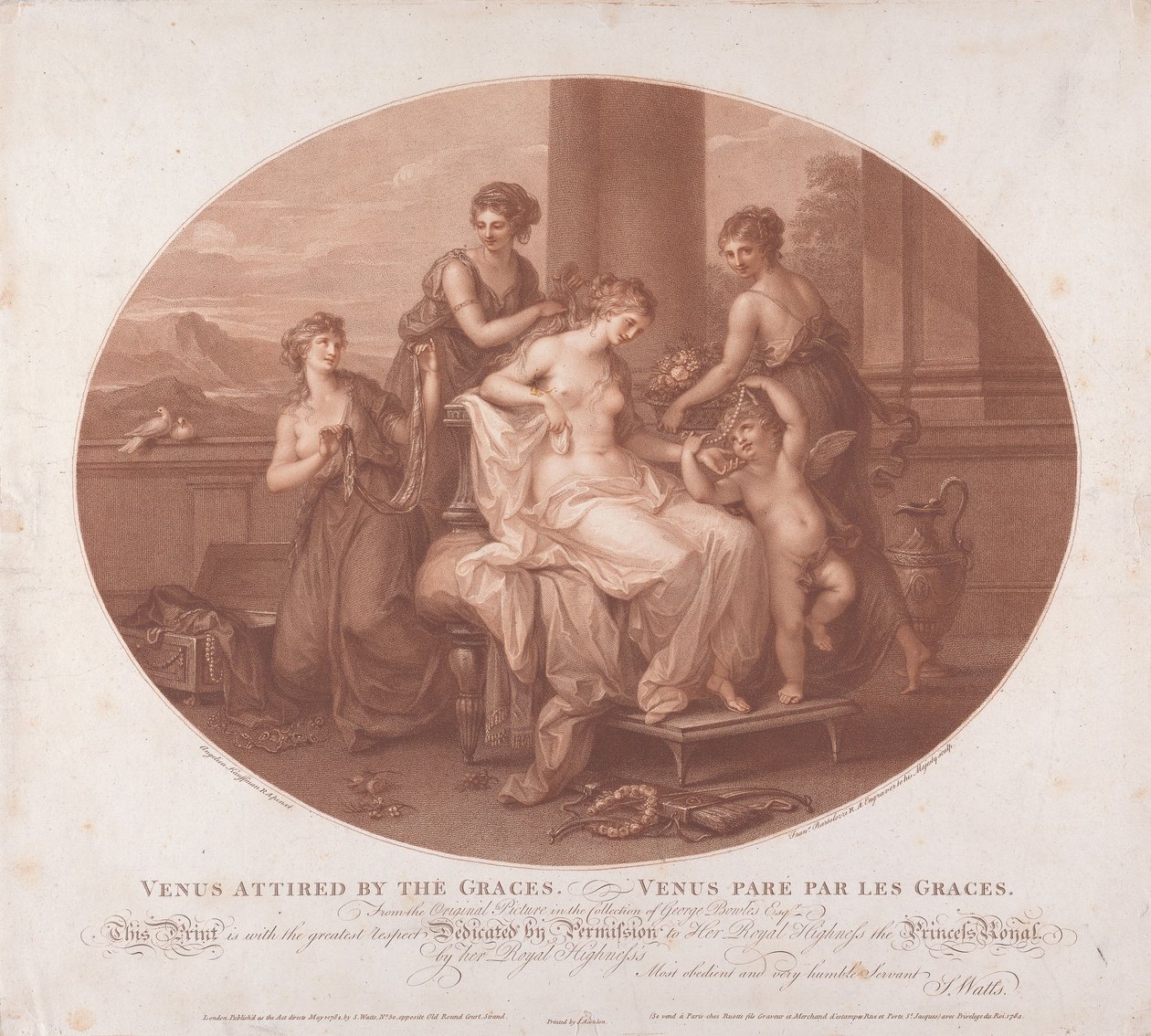 Venus von den Grazien bekleidet von Francesco Bartolozzi