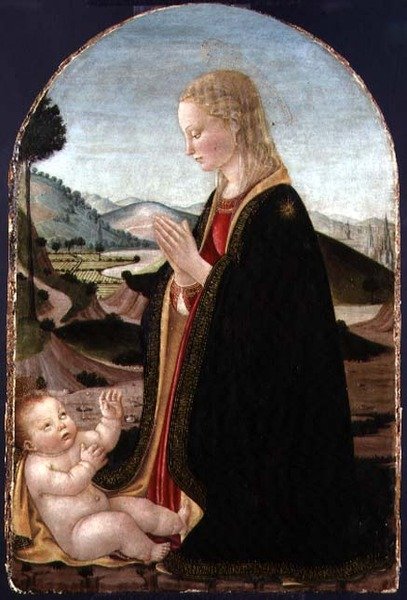 Jungfrau, die das Kind anbetet von Francesco Botticini