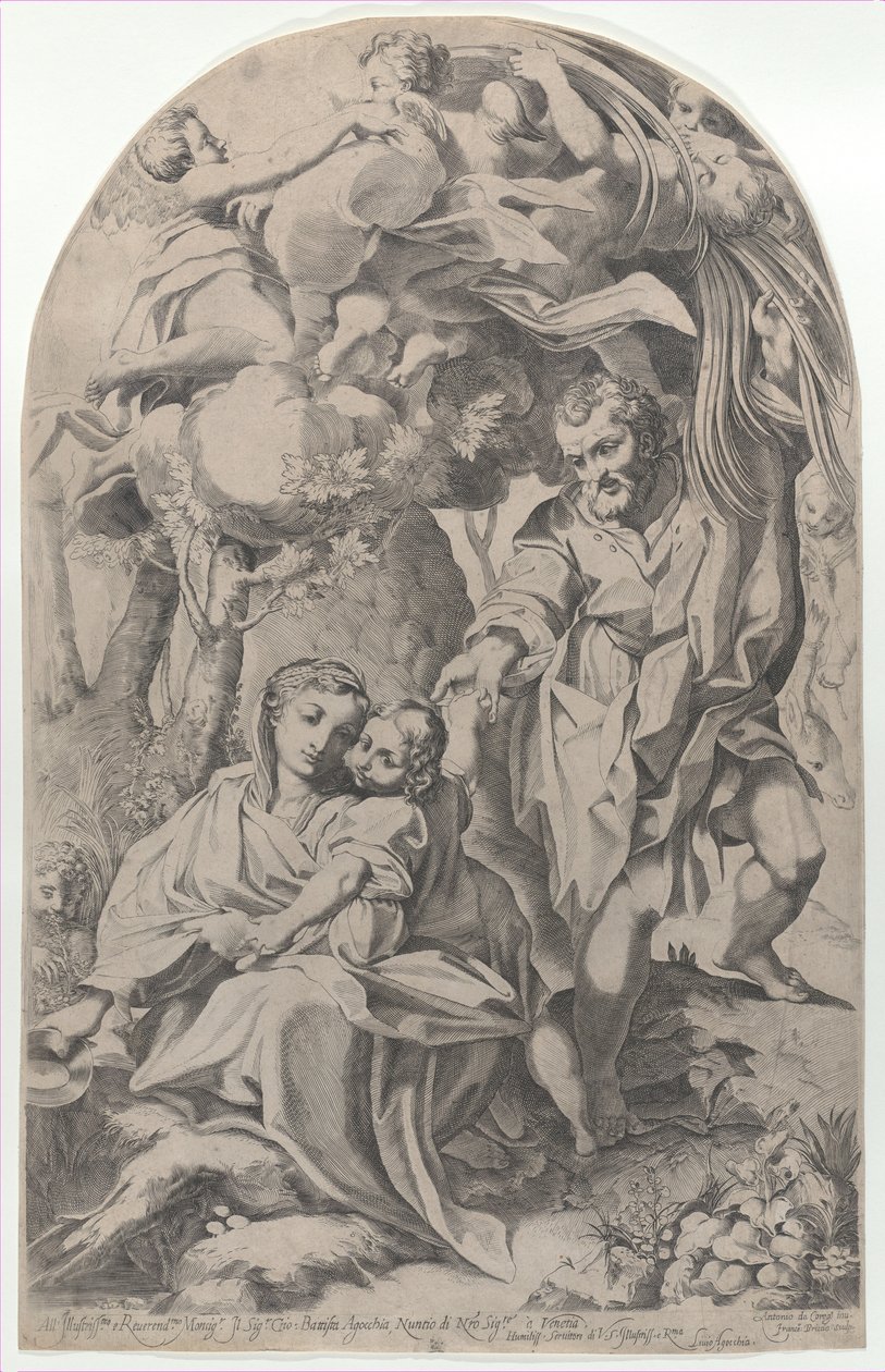 Die Rast auf der Flucht nach Ägypten, 1600-23 von Francesco Brizio