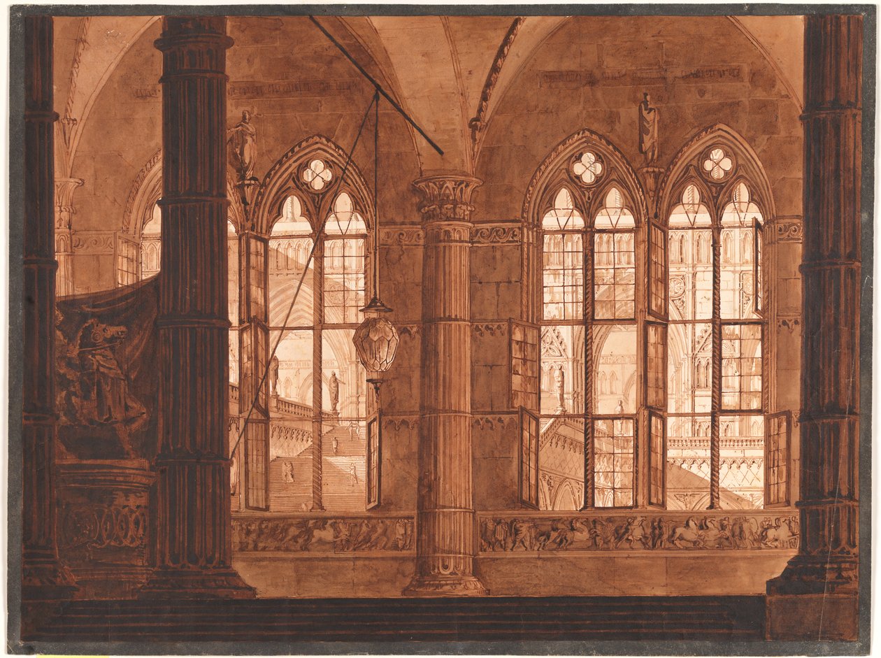 Dekoration für die Ballszene in Giojas Oper Bolmondo, ausgeführt für das Teatro di Torre Argentino 1814 von Francesco Cocchi