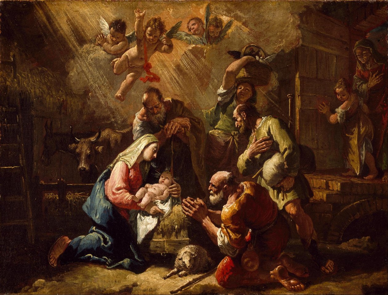 Die Anbetung der Hirten von Francesco Fontebasso