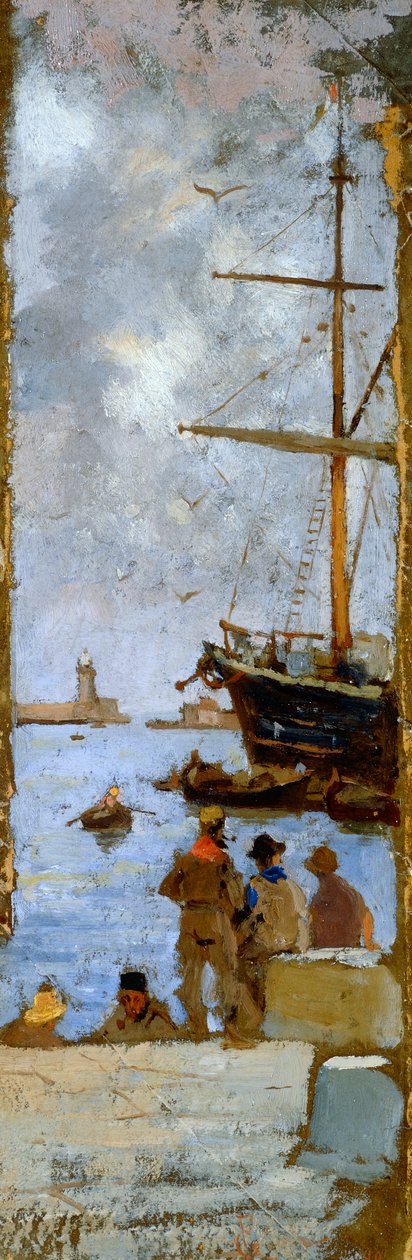 Ansicht des Hafens von Livorno von Francesco Gioli