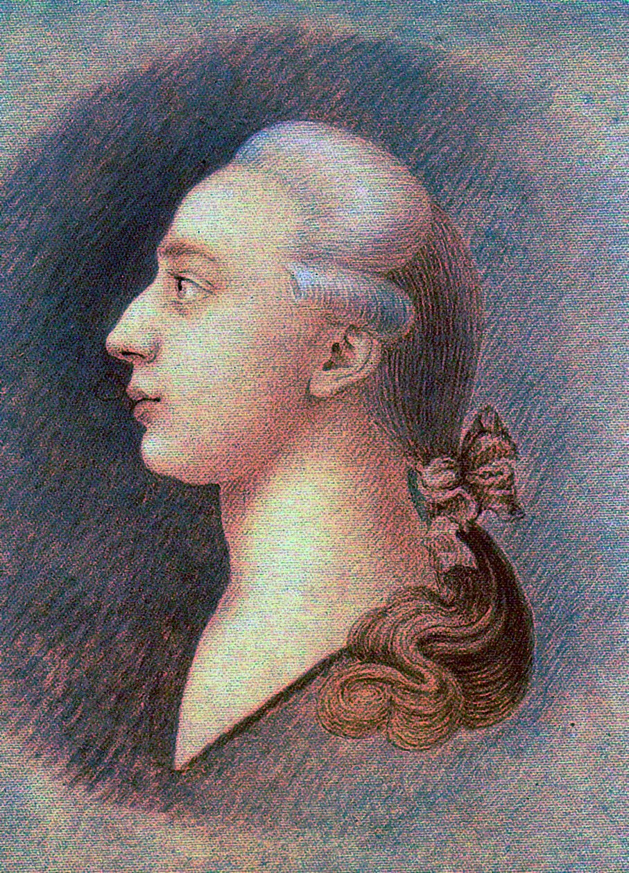 Porträt von Giacomo Casanova (1725-1798) - von Francesco Giuseppe Casanova (1727-1802), ca. 1750 - Rötel, schwarze und weiße Kreide auf Papier - Staatliches Historisches Museum, Moskau von Francesco Giuseppe Casanova