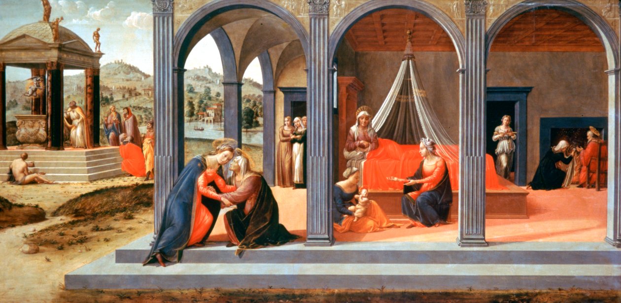 Eine Szene aus St. Johannes der Täufer, Detail, ca. 1500-1540 von Francesco Granacci