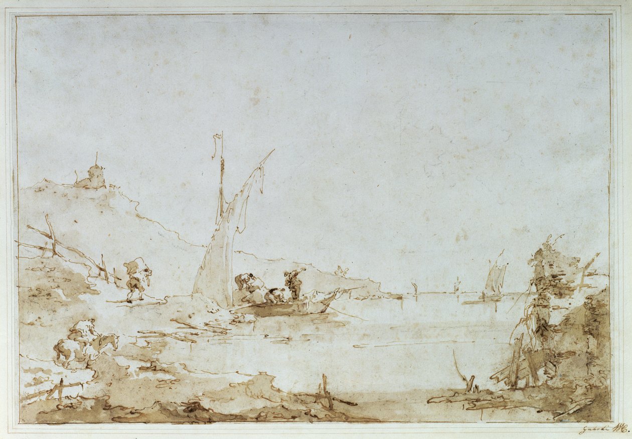 Eine Küstenszene, ca. 1770-80 von Francesco Guardi