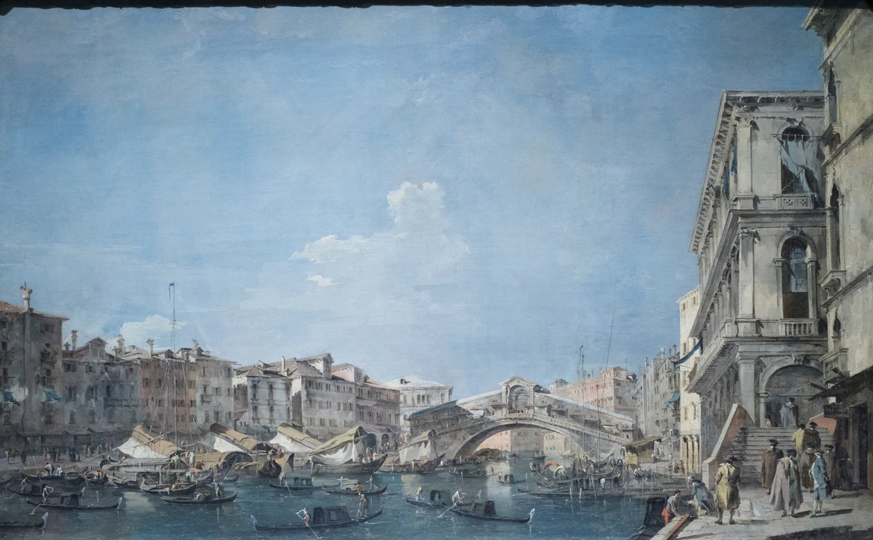 Canal Grande an der Rialto-Brücke, um 1780-90 von Francesco Guardi