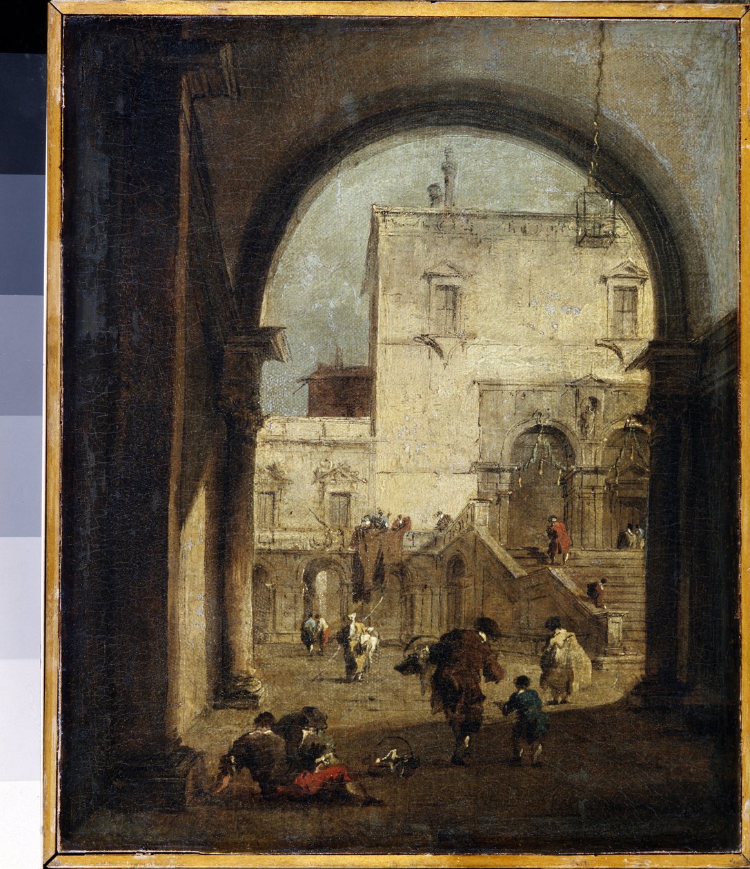 Venezianische Laune: Ein Platz und ein Palast von Francesco Guardi