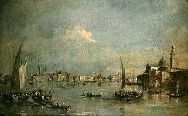 Die Kirche San Giorgio Maggiore und die Riva degli Schiavoni von Francesco Guardi