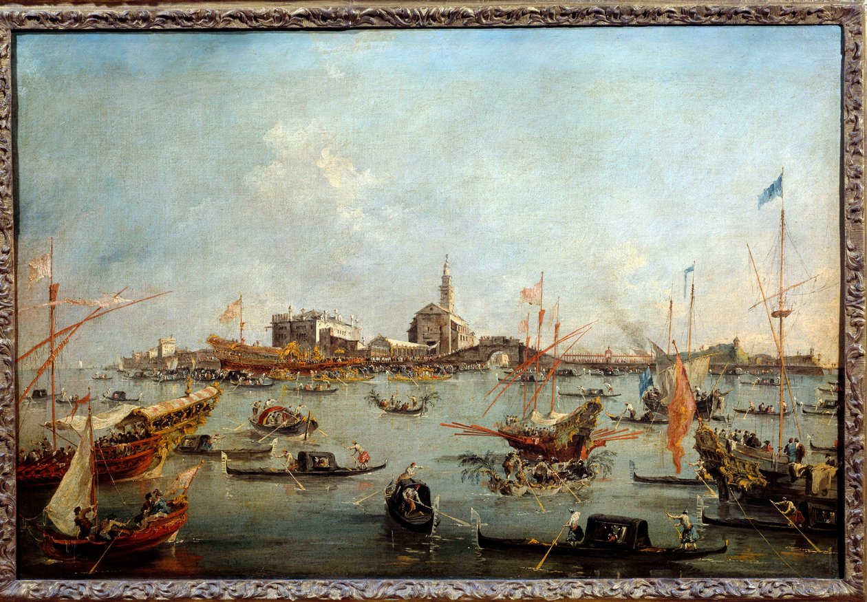Der Doge auf der Bucentaurus in San Nicolo in Venedig am Himmelfahrtstag von Francesco Guardi