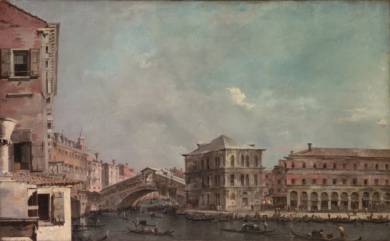 Der Canal Grande oberhalb der Rialto-Brücke von Francesco Guardi